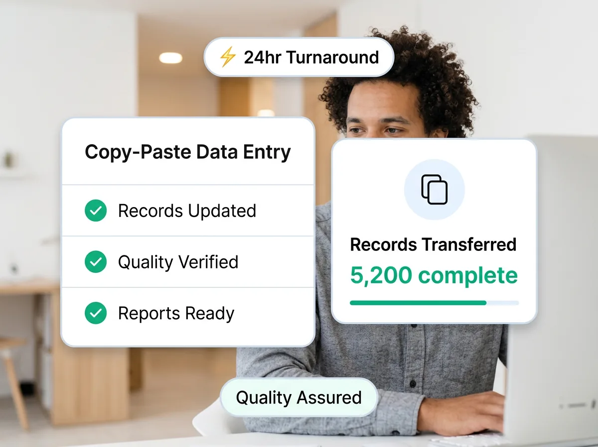 Professional team performing accurate copy-paste data entry services
