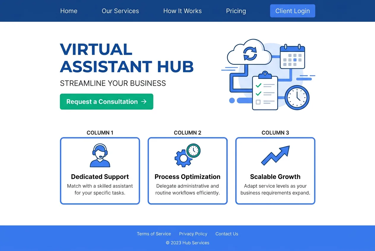 Virtual assistant managing calendar, email, and CRM tasks across multiple business platforms