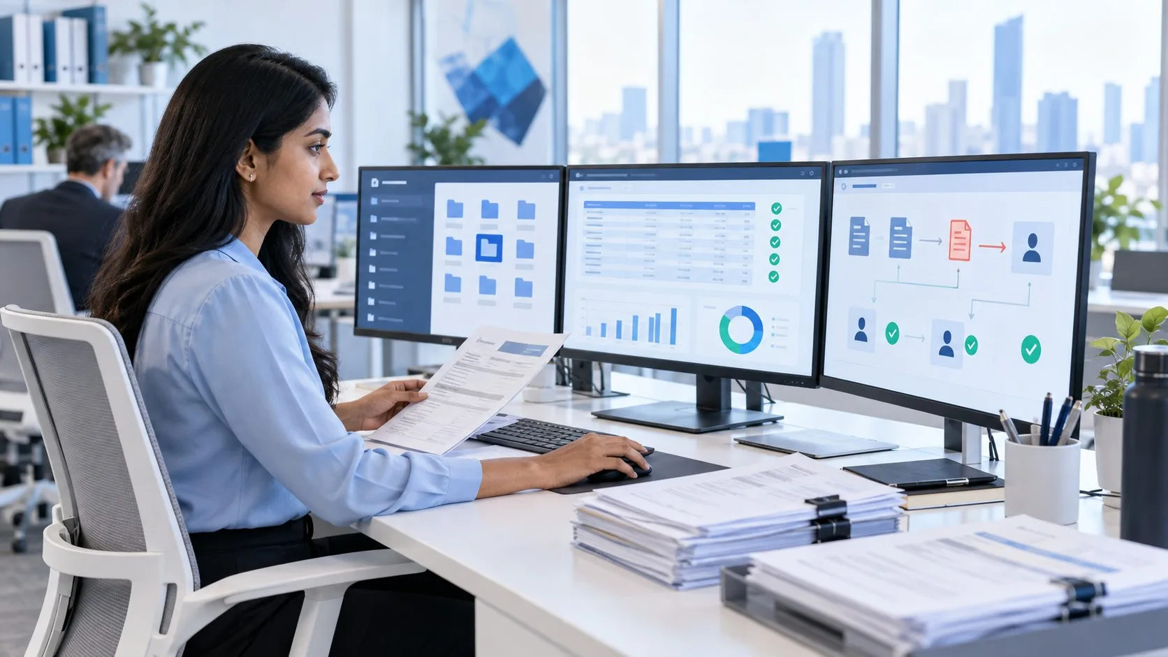 Accounting operations specialist reviewing client, reconciliation, close, and approval-exception records
