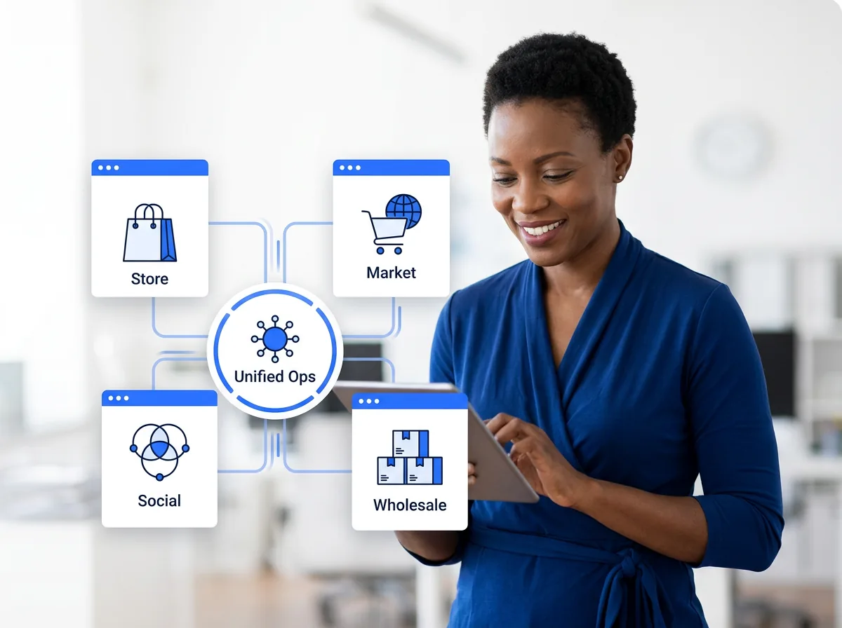 Multi-channel product catalog management across Shopify, Amazon, eBay, and Walmart
