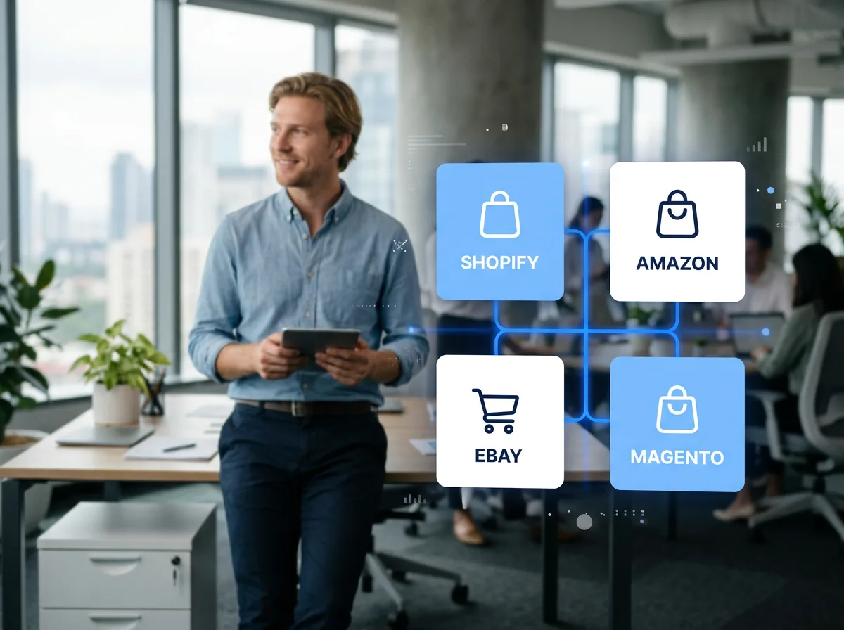 Direct e-commerce platform management on Shopify, Amazon Seller Central, and WooCommerce