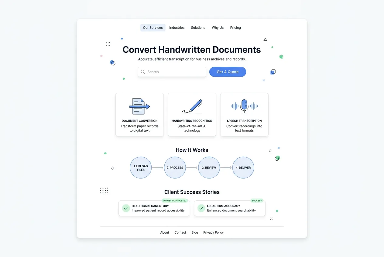 Handwriting recognition and transcription specialists