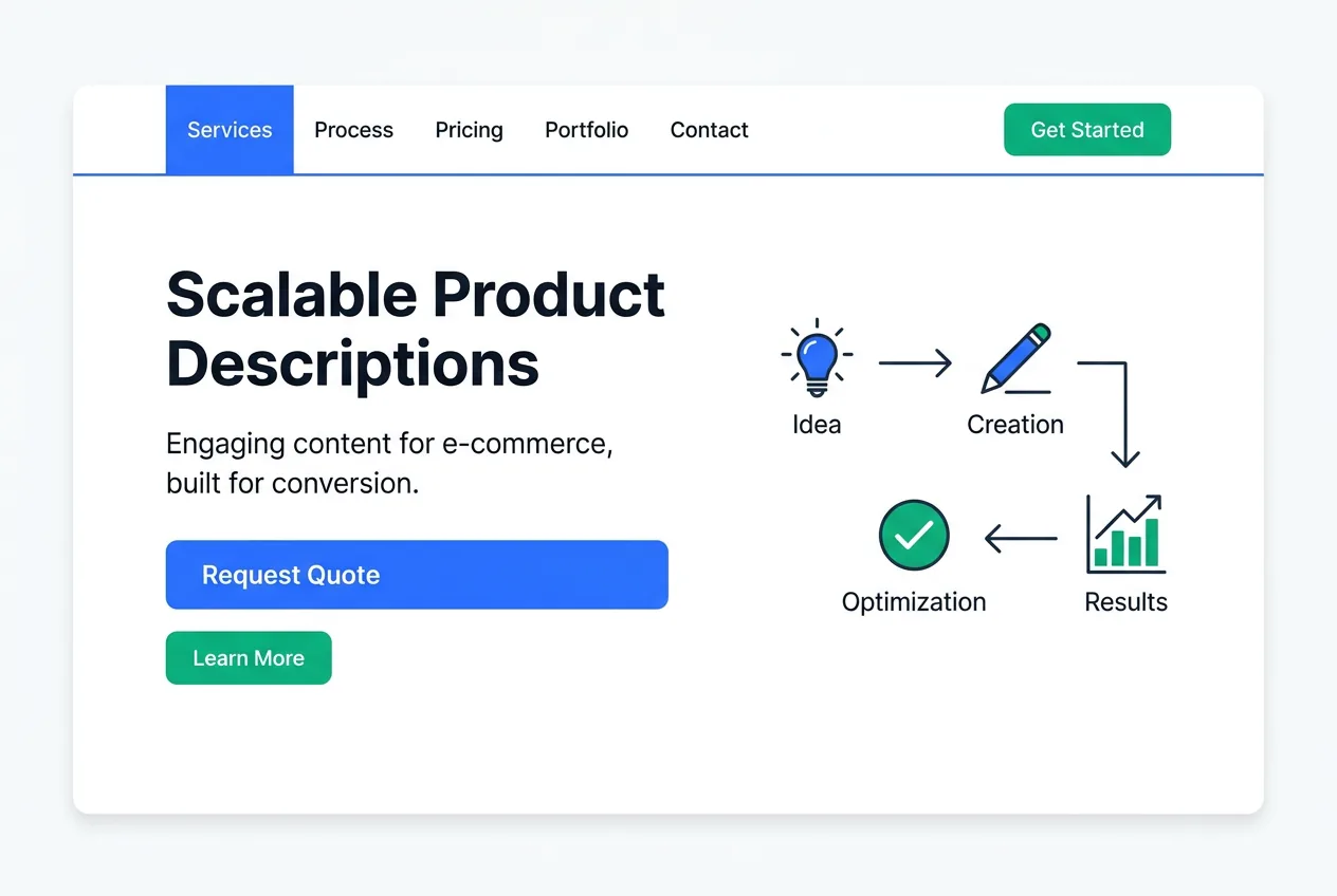 Product description comparison showing generic manufacturer copy versus SEO-optimized custom description with keyword targeting and benefit-driven language