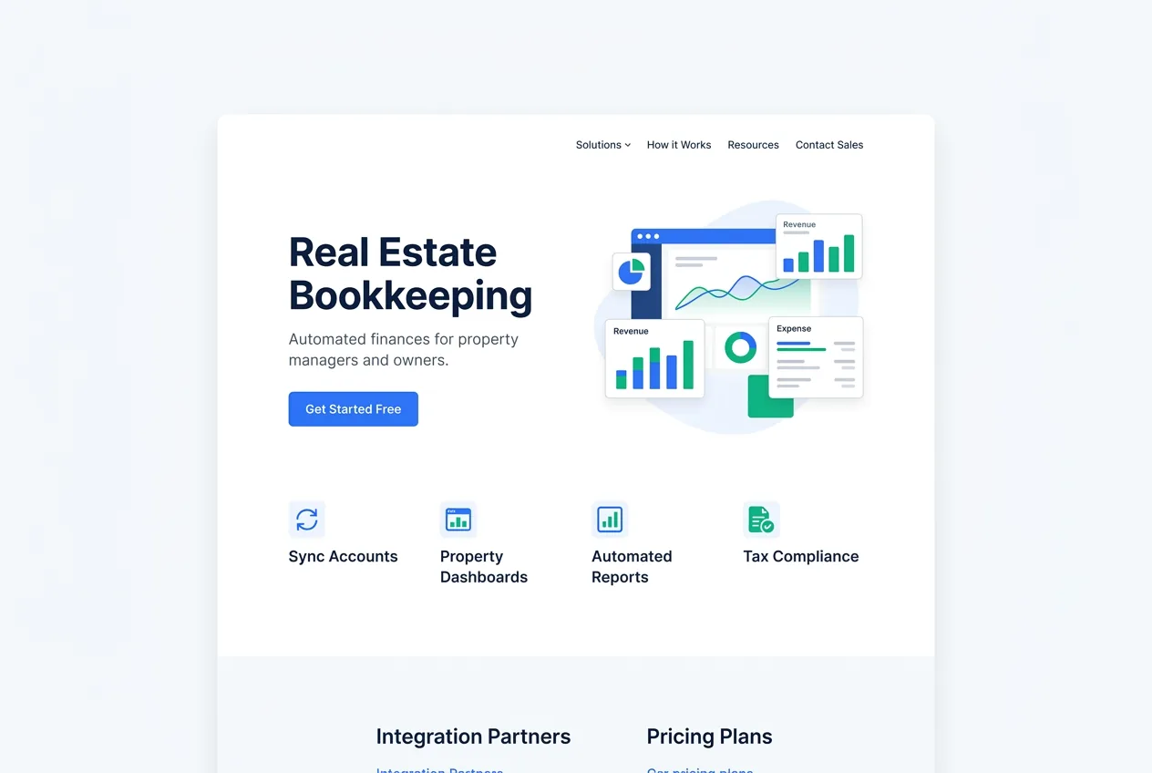 Real estate financial dashboard showing property-level P&L, rent roll, and trust account reconciliation