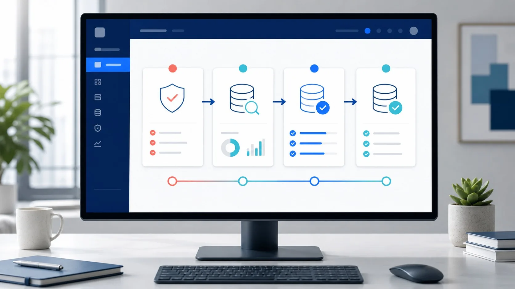 Data migration framework showing governance, discovery, build, test, cutover and validation phase gates