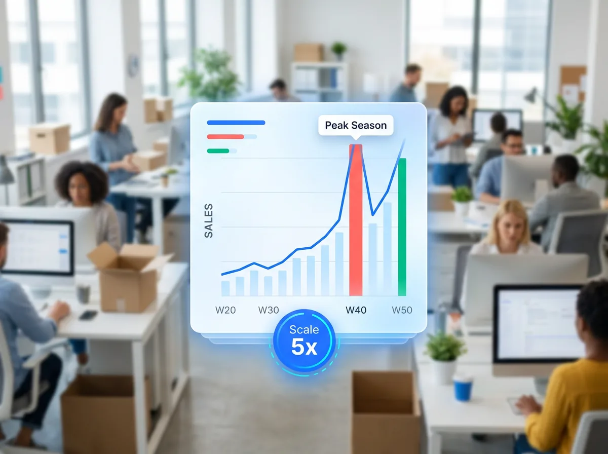 E-commerce operations team scaling for Black Friday and peak season order processing